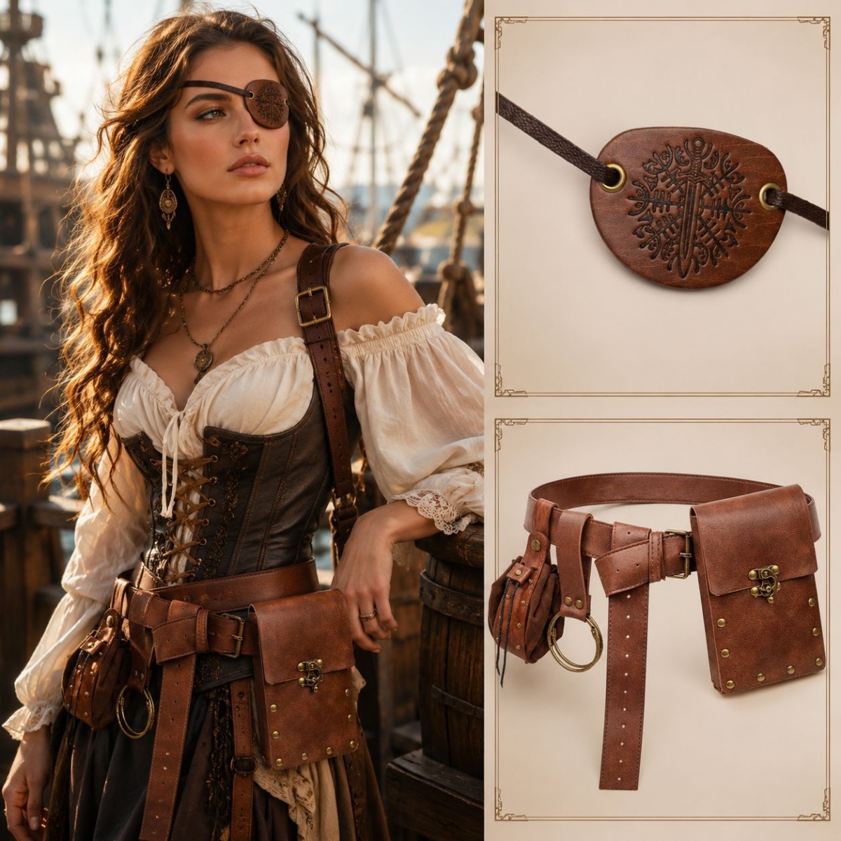 Medieval Retro Belts, Pouches, - Costumes ulasan dan harga