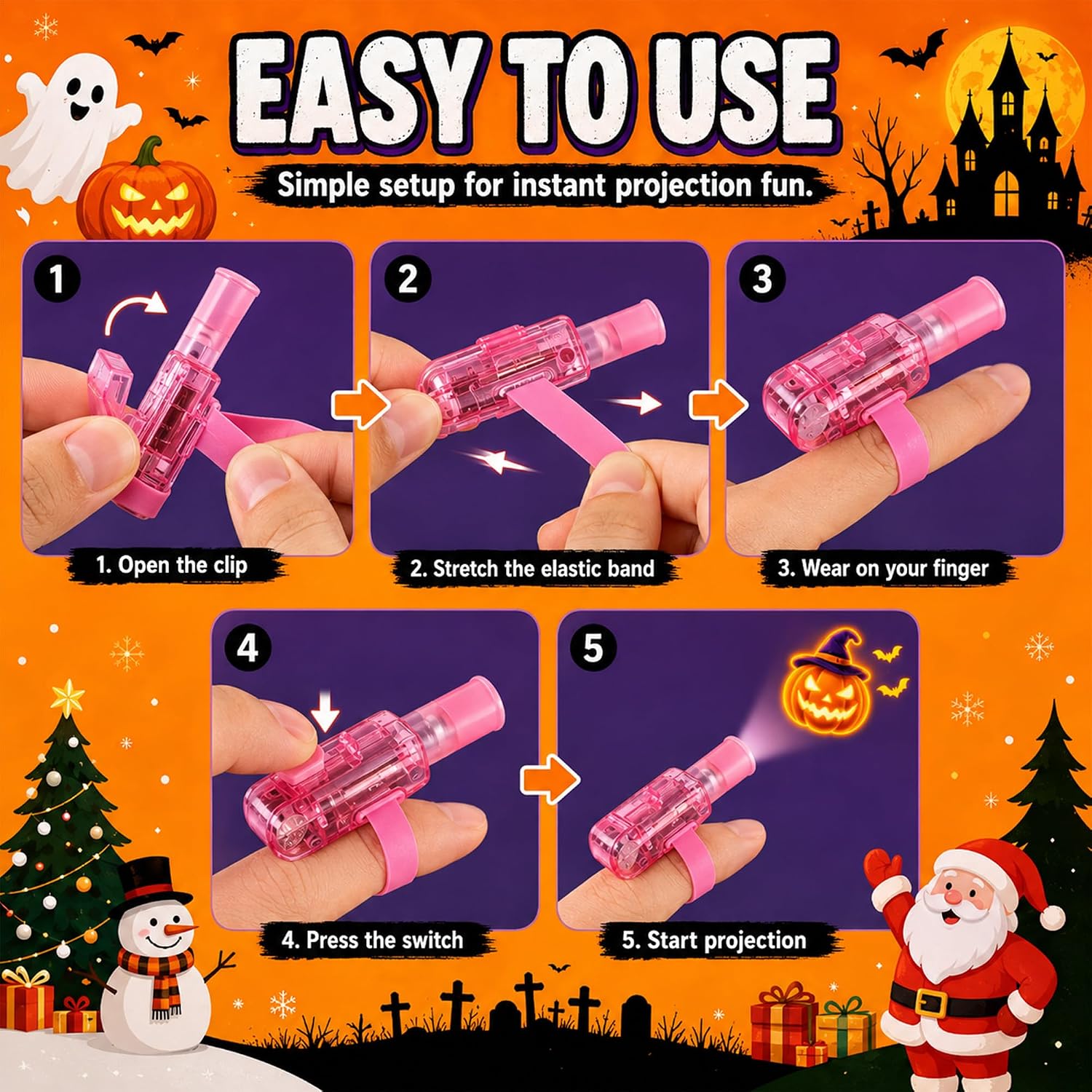 Halloween Finger Lights Christ - Glow In The Dark Party Glasses ulasan dan harga