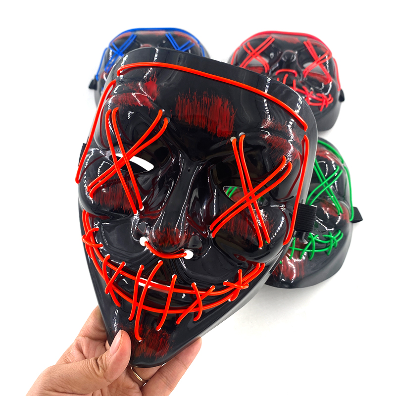 2026 Wireless Colorful Neon Li - Led Purge Mask Halloween ulasan dan harga